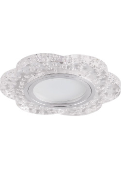 Светильник встраиваемый с разноцветной LED подсветкой Feron CD954 потолочный MR16 G5.3, прозрачный