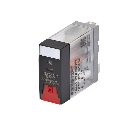Реле 12A 1CO 230VAC тест кнопка LED