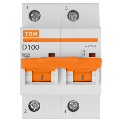 Авт. выкл. ВА47-100 2Р 100А 10кА х-ка D TDM