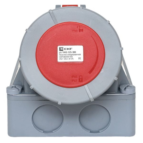 Роз. стац. наруж. 1442 3Р+РЕ 125А 380В IP67 EKF Роз. стац. наруж. 1442 3Р+РЕ 125А 380В IP67 EKF