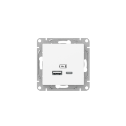 Механизм роз. USB-A+С, бел. Эпика EKF