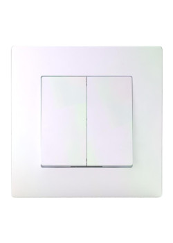 Выключатель 2-кл. СП Pixel 10А IP20 в сборе перламутр. TOKOV ELECTRIC TKE-PX-V2F-C04