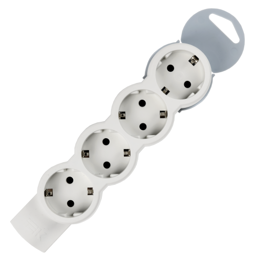 STANDARD Колодка для удлинителя с заземлением К04 4 места белая IEK STANDARD Колодка для удлинителя с заземлением К04 4 места белая IEK
