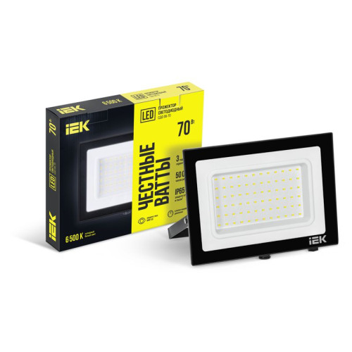 Прожектор светодиодный СДО 06-70 6500К IP65 черн. IEK LPDO601-70-65-K02