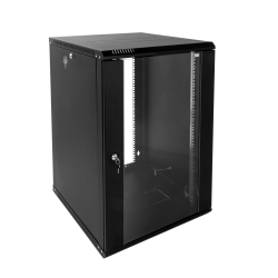 Шкаф коммутационный ЦМО (ШРН-Э-18.350-9005) настенный 18U 600x350мм пер.дв.стекл 85кг черный 300мм 22.14кг 180град. 878мм