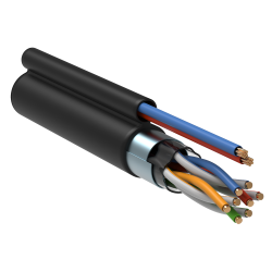 ITK Витая пара F/UTP кат.5E 4х2х24AWG solid LDPE + кабель питания 2х0,75мм2 305м черный