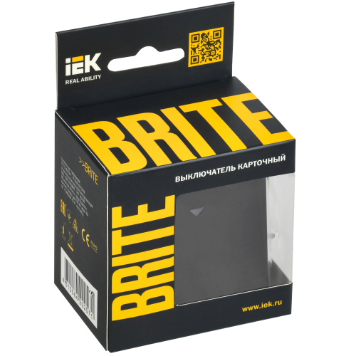 BRITE Выключатель карточный 30А ВС10-1-8-БрГ графит IEK BRITE Выключатель карточный 30А ВС10-1-8-БрГ графит IEK