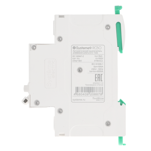 Systeme9 Авт. выкл. диф. тока (АВДТ) 1P+N C 20A 6kA 30мА Тип-A 230В Systeme9 Авт. выкл. диф. тока (АВДТ) 1P+N C 20A 6kA 30мА Тип-A 230В