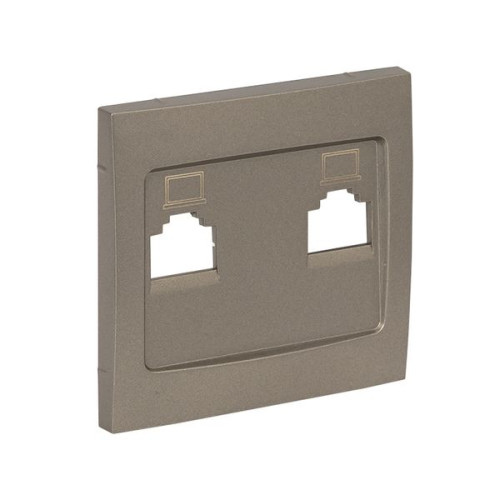 Валенсия лиц. панель розетки RJ-45 2-местная кашемир EKF