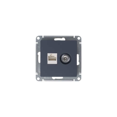 ATLASDESIGN РОЗЕТКА двойная ТВ + компьютерная RJ45 кат. 5e, механизм, ГРИФЕЛЬ ATLASDESIGN РОЗЕТКА двойная ТВ + компьютерная RJ45 кат. 5e, механизм, ГРИФЕЛЬ