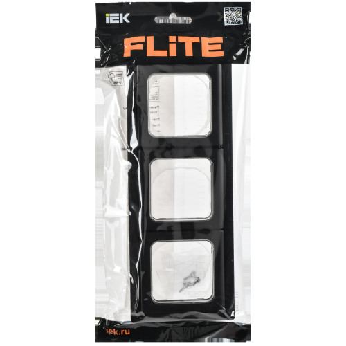Рамка/ FLITE рамка 3-местная IP55 Рпро-3-55-ФлЧ черный IEK Рамка/ FLITE рамка 3-местная IP55 Рпро-3-55-ФлЧ черный IEK