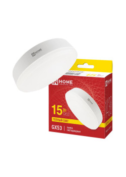 Лампа светодиодная LED-GX53-VC 15Вт таблетка 3000К тепл. бел. GX53 1430лм 230В IN HOME 4690612020815