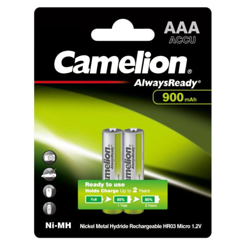 Аккумулятор AAA/R03 900мА.ч NI-MN Always Ready BL-2 металлик (блист.2шт) Camelion 9165 Аккумулятор AAA/R03 900мА.ч NI-MN Always Ready BL-2 металлик (блист.2шт) Camelion 9165