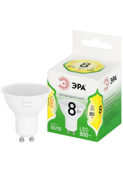Лампа светодиодная GREEN LINE MR16-8W-830-GU10 GL 8Вт софит 3000К свет тепл. GU10 Эра Б0067081