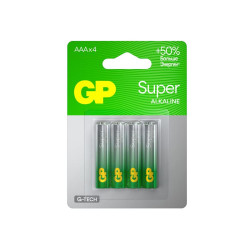 Элемент питания алкалиновый AAA/LR03 1.5В Super Alkaline G-Tech (блист.4шт) GP 1220