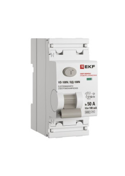 ВДТ ВД-100N 2P 50А 100мА AC эл-мех 6кА PROXIMA EKF