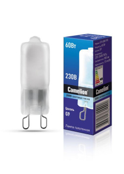 Лампа галогенная 60Вт капсульная матовая G9 3000К 240В Camelion 5557