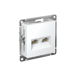 ATLASDESIGN РОЗЕТКА двойная компьютерная RJ45+RJ45 кат. 5e, механизм, ЛОТОС