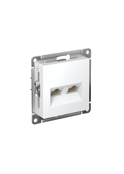 ATLASDESIGN РОЗЕТКА двойная компьютерная RJ45+RJ45 кат. 5e, механизм, ЛОТОС