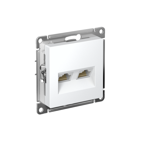 ATLASDESIGN РОЗЕТКА двойная компьютерная RJ45+RJ45 кат. 5e, механизм, ЛОТОС