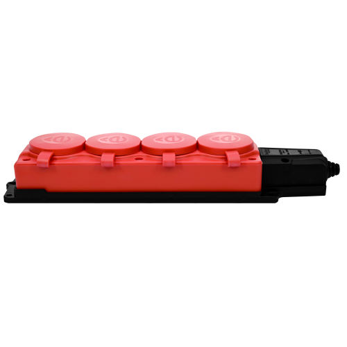 MULTISET Колодка 4х розетка 2К+З каучуковая 16 А/250 В IP44 КРАСНАЯ MULTISET Колодка 4х розетка 2К+З каучуковая 16 А/250 В IP44 КРАСНАЯ