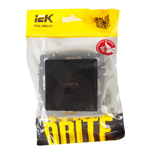 BRITE Розетка HDMI РHDMI-0-БрЧ черный IEK BRITE Розетка HDMI РHDMI-0-БрЧ черный IEK