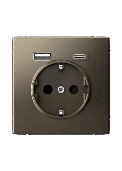 ARTGALLERY РОЗЕТКА 16А с 2 USB A+C, 5В/2,4А/3,0А, 2х5В/1,5А, механизм, МОККО