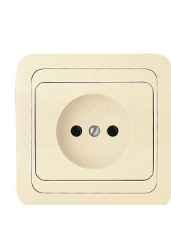 Розетка 1-м СП Mimoza 16А IP20 без заземл. крем./крем. Makel 25022