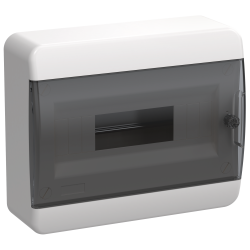 TEKFOR Корпус пластиковый ЩРН-П-12 IP41 черная прозрачная дверь IEK