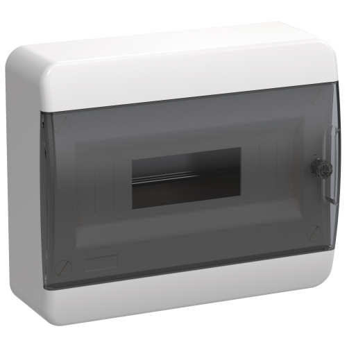 TEKFOR Корпус пластиковый ЩРН-П-12 IP41 черная прозрачная дверь IEK