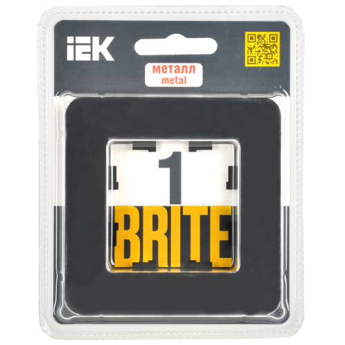 BRITE Рамка 1-местная РУ-1-1-Бр металл черный RE AL IEK BRITE Рамка 1-местная РУ-1-1-Бр металл черный RE AL IEK