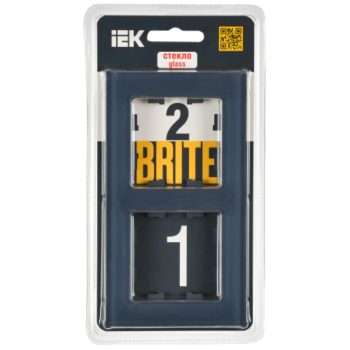 BRITE Рамка 2-местная РУ-2-2-Бр стекло маренго матовый IEK