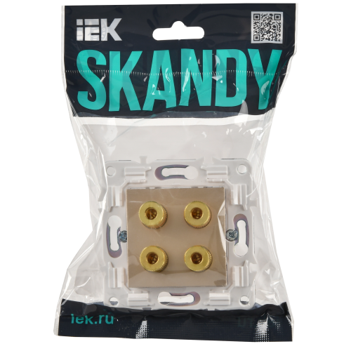SKANDY Аудиорозетка 4-местная SK-A01Sa песочный IEK