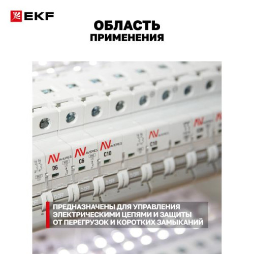 Авт. выкл. AV-6 2P 16A (D) 6kA EKF AVERES Авт. выкл. AV-6 2P 16A (D) 6kA EKF AVERES