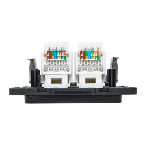 Стокгольм Механизм Розетки RJ-45 2-местной черный EKF Стокгольм Механизм Розетки RJ-45 2-местной черный EKF
