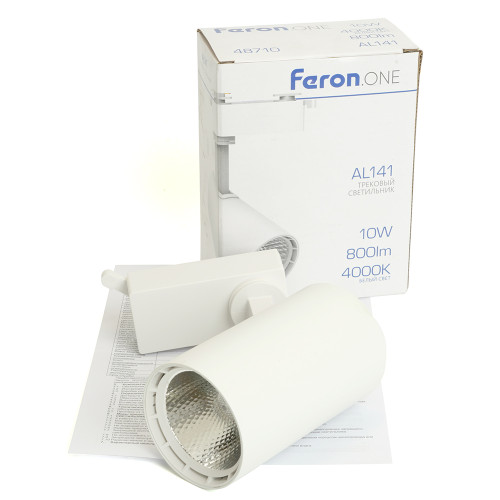 Светодиодный светильник Feron.ONE AL141 трековый однофазный на шинопровод 10W 4000K 35 градусов белый Светодиодный светильник Feron.ONE AL141 трековый однофазный на шинопровод 10W 4000K 35 градусов белый