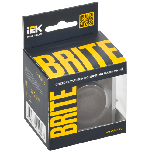 BRITE Светорегулятор поворотно-нажимной 600Вт СС10-1-0-БрТБ темная бронза IEK