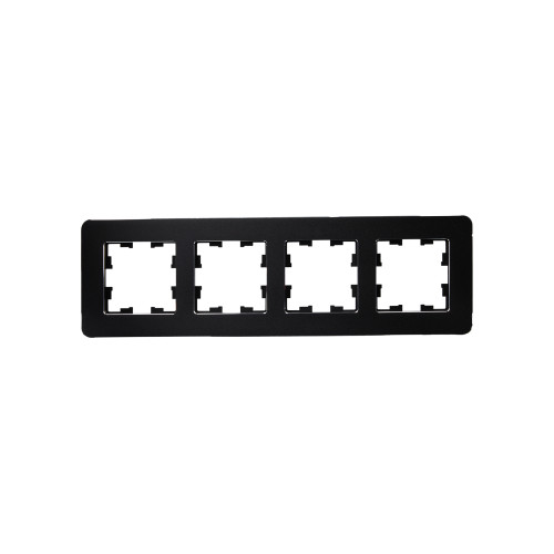 BRITE Рамка 4-местная РУ-4-1-Бр металл черный RE IEK