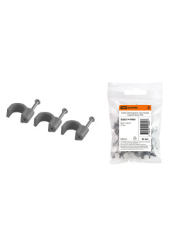 Скоба 25мм круглая пластиковая (серая) (50шт) TDM