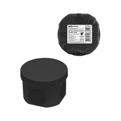Коробка расп., двухкомп. для прямого монтажа ОП D70х50 мм, IP66, 4 вх., HF, черная, инд. шк. TDM