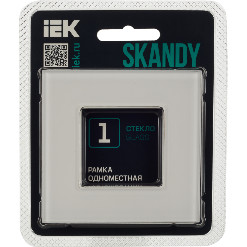 SKANDY Рамка 1-местная SK-F21W стекло арктический белый IEK SKANDY Рамка 1-местная SK-F21W стекло арктический белый IEK