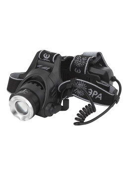 Фонарь аккумуляторный налобный GA-805 CREE 5Вт регулир. фокус литиевый аккум. 2.5А.ч алюм. USB пластик. (кор.) Эра Б0039625