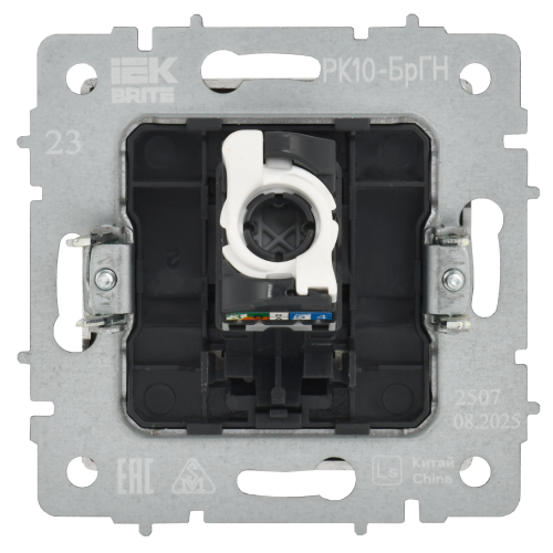BRITE Розетка компьютерная RJ45 кат.5E РК10-БрГН металл хром/никель IEK BRITE Розетка компьютерная RJ45 кат.5E РК10-БрГН металл хром/никель IEK