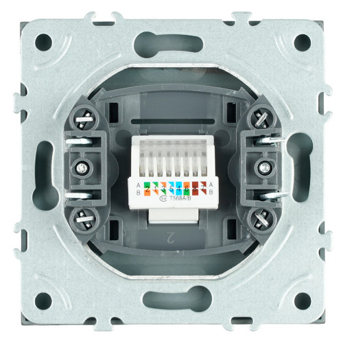 Розетка компьютерная 1-местная RJ-45 (механизм), STEKKER, серия Эмили, RST00-5117-09, антрацит, soft touch Розетка компьютерная 1-местная RJ-45 (механизм), STEKKER, серия Эмили, RST00-5117-09, антрацит, soft touch