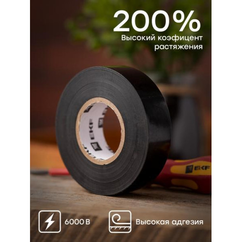 Изолента ПВХ черная 19мм 20м серии SafeFlex