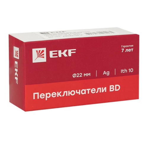 Переключатель BD21 2P короткая ручка NO IP65 EKF