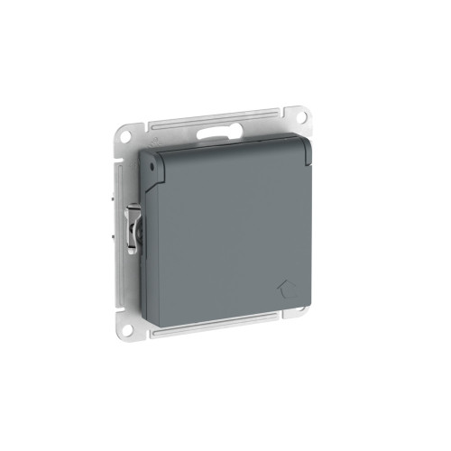 ATLASDESIGN РОЗЕТКА с заземлением со шторками с крышкой,16А,IP20, мех.,быстрозажим. клем., ГРИФЕЛЬ ATLASDESIGN РОЗЕТКА с заземлением со шторками с крышкой,16А,IP20, мех.,быстрозажим. клем., ГРИФЕЛЬ