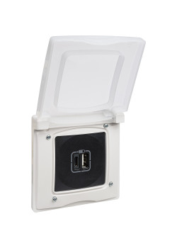 ETIKA Розетка USB A+C 15Вт антрацит