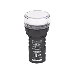 Лампа коммутационная ADDS D22 LED белая 220В AC/DC ЛK-22 IP55