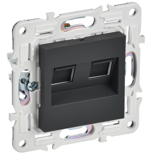 SKANDY Розетка компьютерная двойная RJ45 кат.5E SK-K03G графит IEK